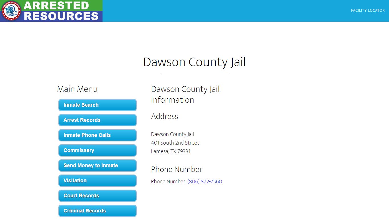 Dawson County Jail - Inmate Search - Lamesa, TX